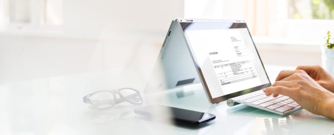 digital invoice on desktop