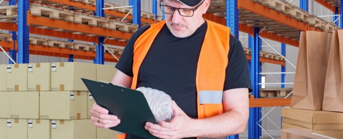 a man reading shipping list