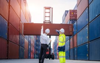 Inspector Checking Container Yard