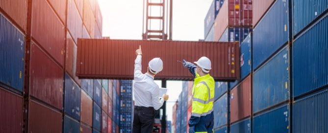 Inspector Checking Container Yard