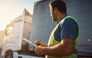 Trucking Company Dispatcher Going Through Checklist