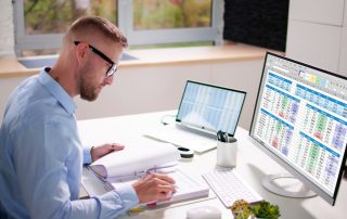 Professional Business Man Doing Invoice Audit