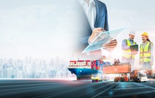 Business And Technology Digital Future Of Cargo Containers Logistics Transportation