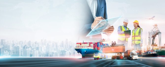 Business And Technology Digital Future Of Cargo Containers Logistics Transportation