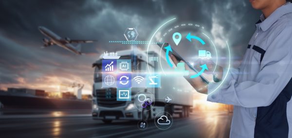 Business Logistics Management Technology Concept